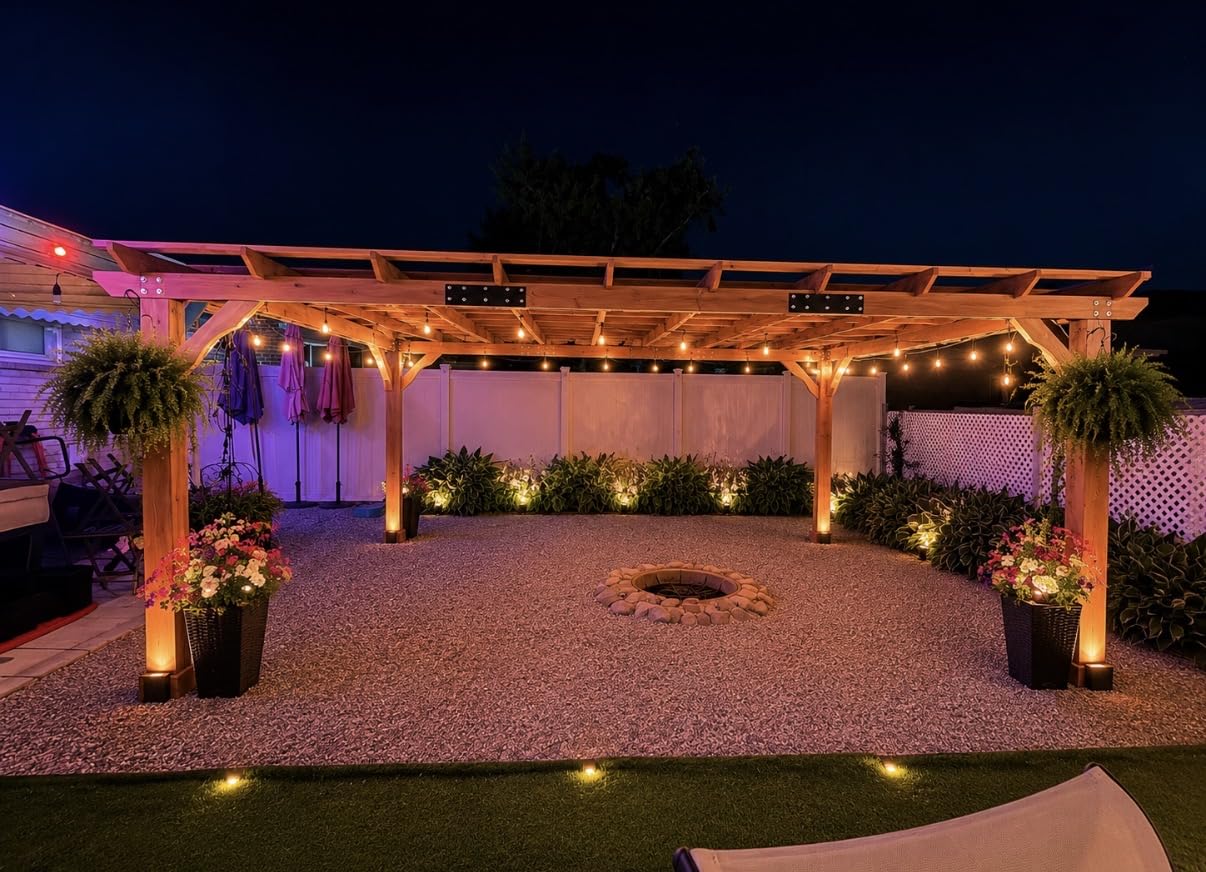 Jocisland 10x12 FT Premium Cedar Wood Pergola with Trellis Roof & Stakes customer photo 2