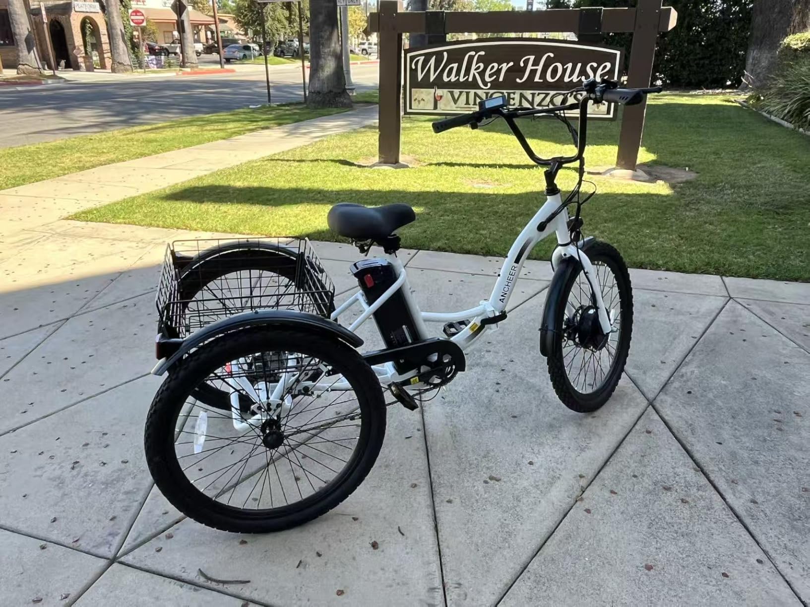 ANCHEER Electric Tricycle for Adults, Peak 600W Folding Electric Trike, 24