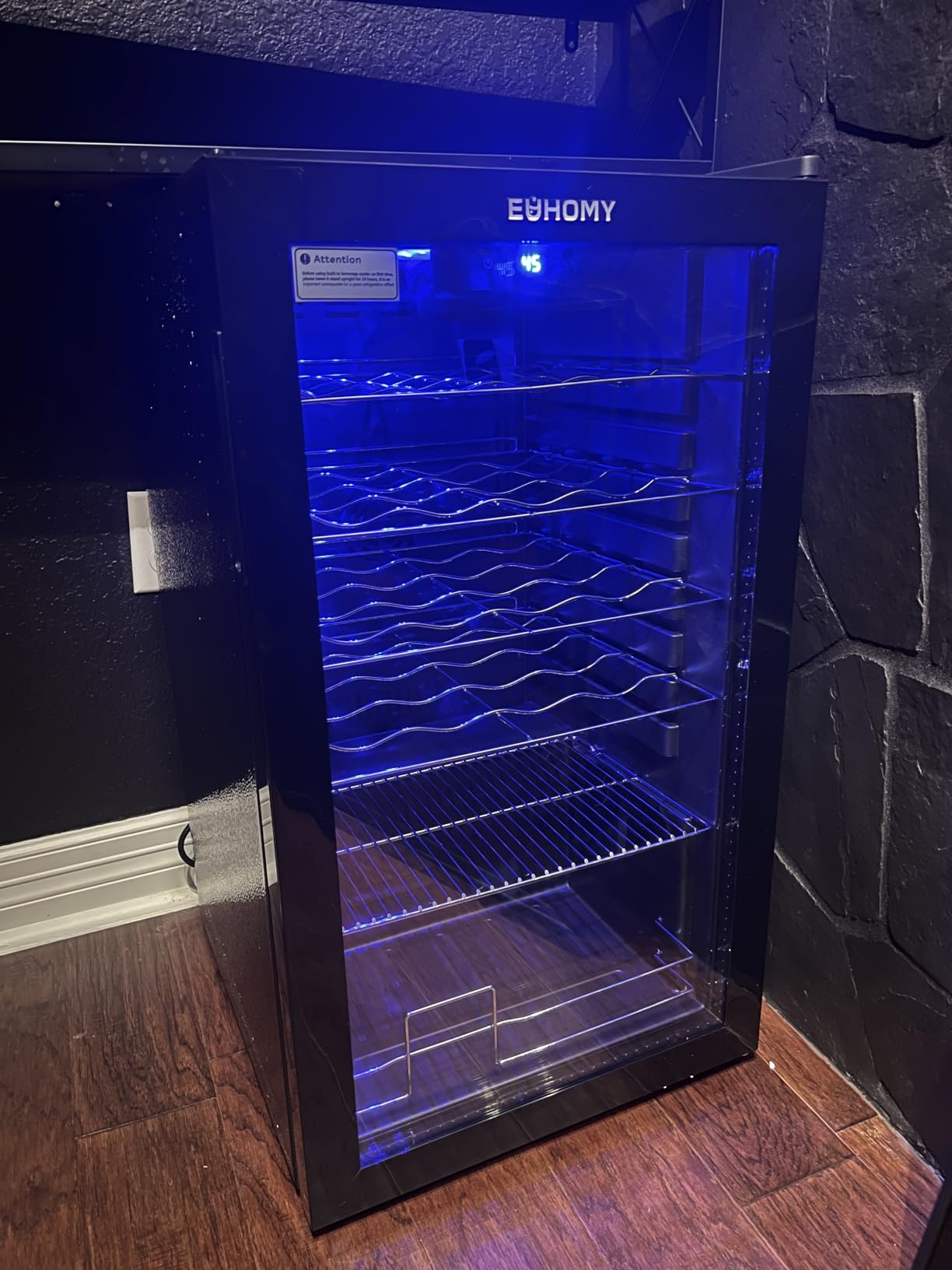 EUHOMY 45 bottle Wine Cooler Refrigerator, Wine Fridge Glass Door, Black customer photo 2