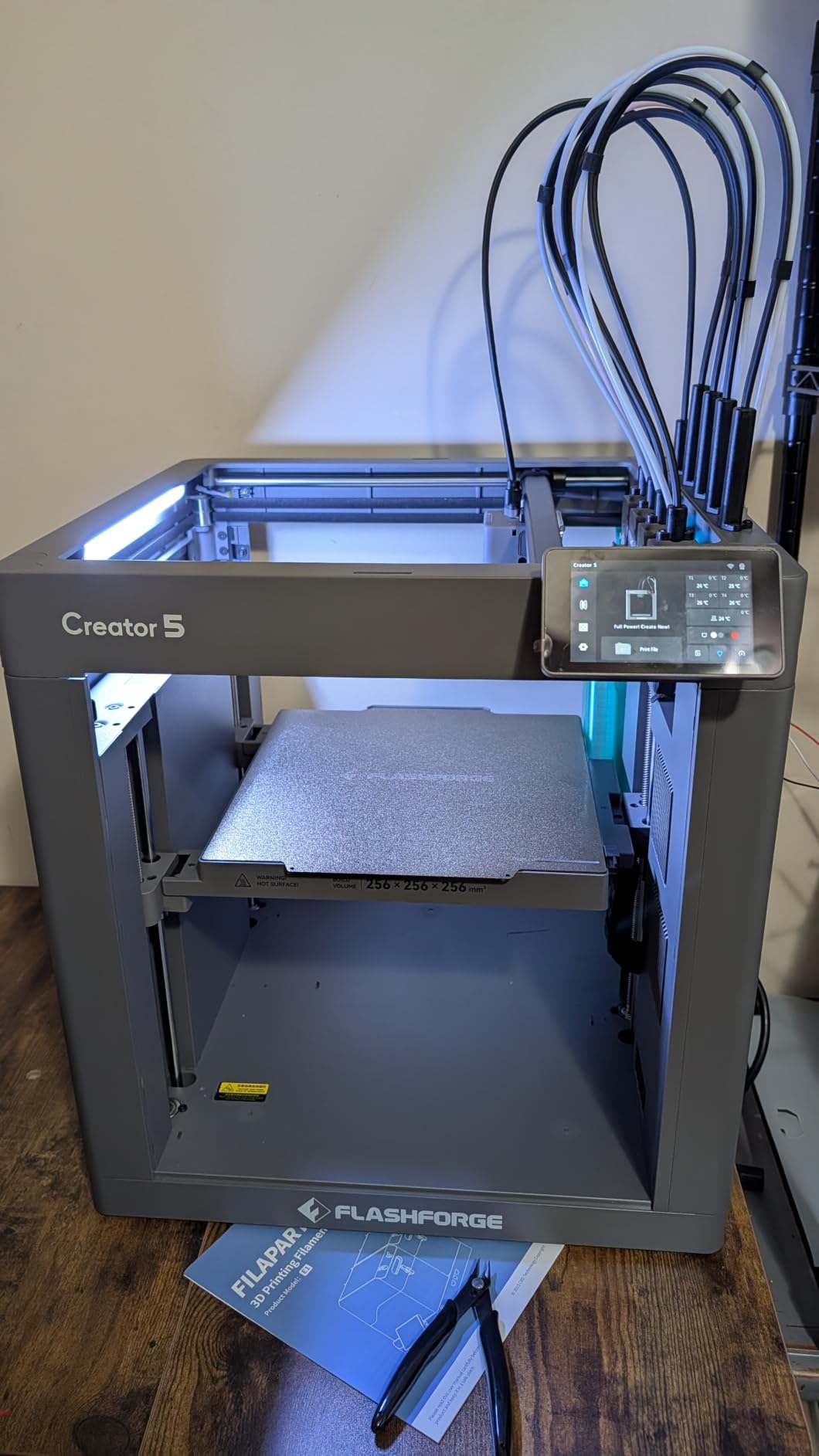 FLASHFORGE Creator 5 Pro 3D Printer, 4 Toolheads with 7s Toolchanger, Industrial Multi-Material & Mixed-Material Printing, Fully Enclosed CoreXY 65°C Active Chamber Heating Better Engineering Prints customer photo 1
