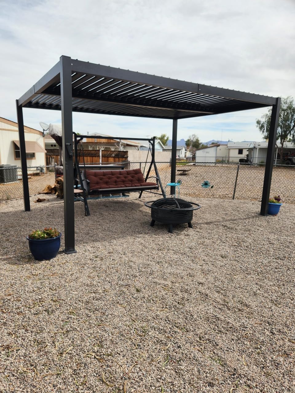 Aoxun Louvered Pergola 10x12, 3.8