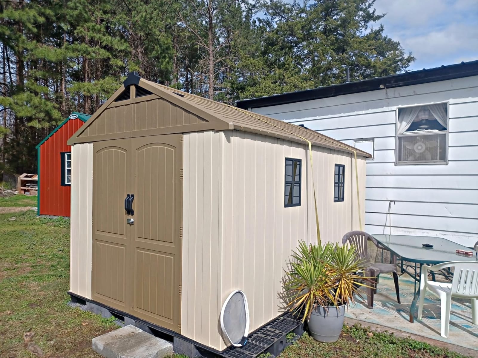 Patiowell 8x10 FT Resin Outdoor Storage Shed with Floor, Light Gray customer photo 2