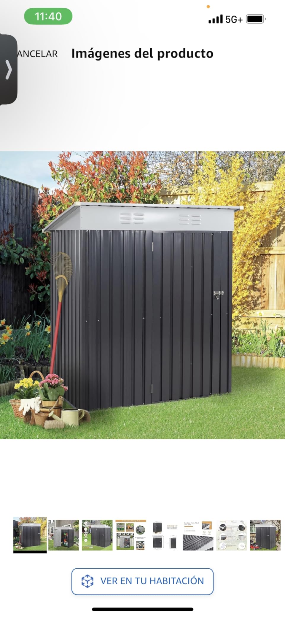 Amopatio 8X10 FT Outdoor Resin Storage Shed with Floor Included, Plastic Tool Shed with Lockable Door, Window & Vents, Waterproof, for Bike & Garden Tools, Dark Grey customer photo 2