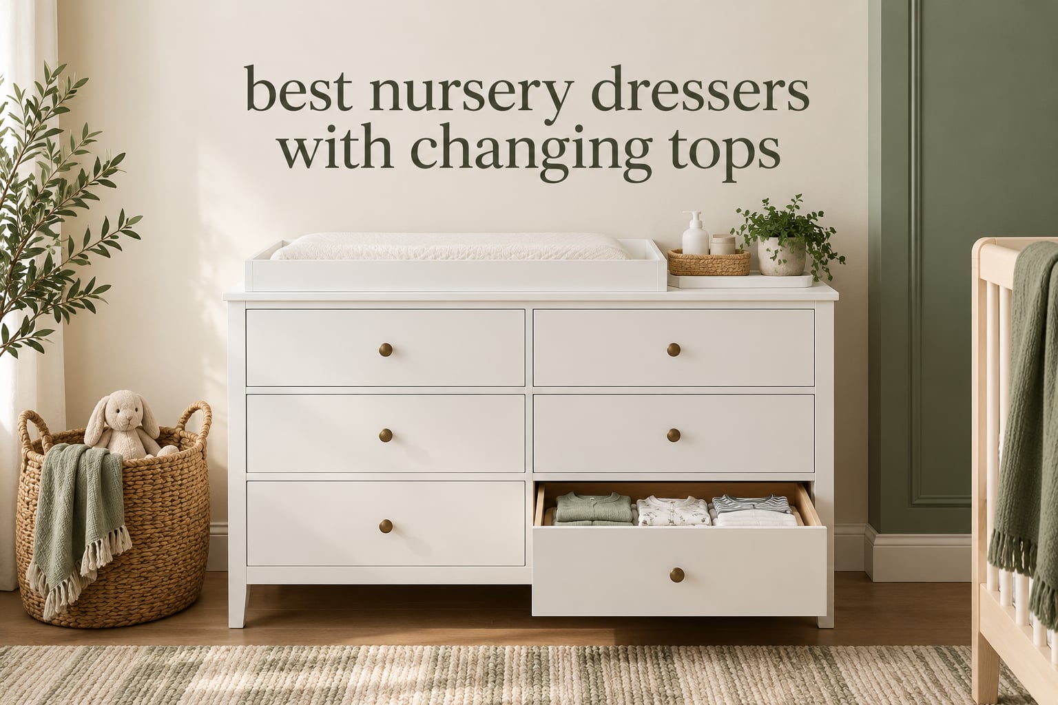 best nursery dressers with changing tops